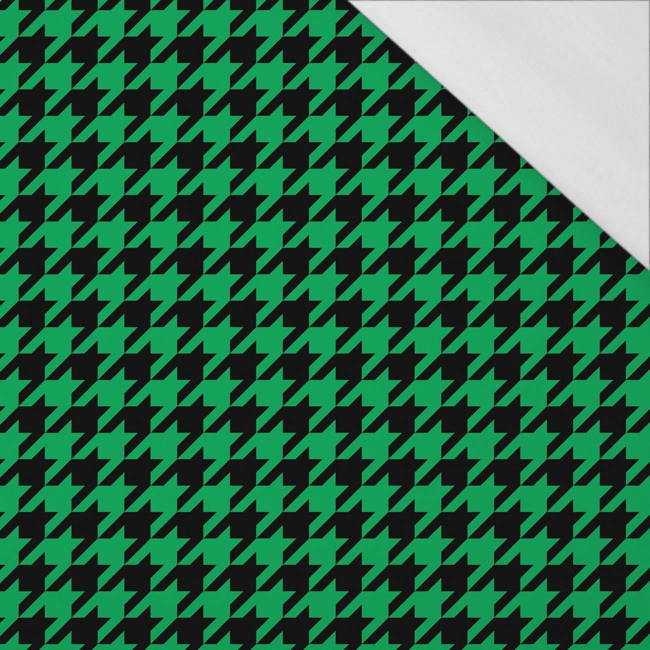 SCHWARZER HAHNENTRITT / grün- Single Jersey mit Elastan ITY