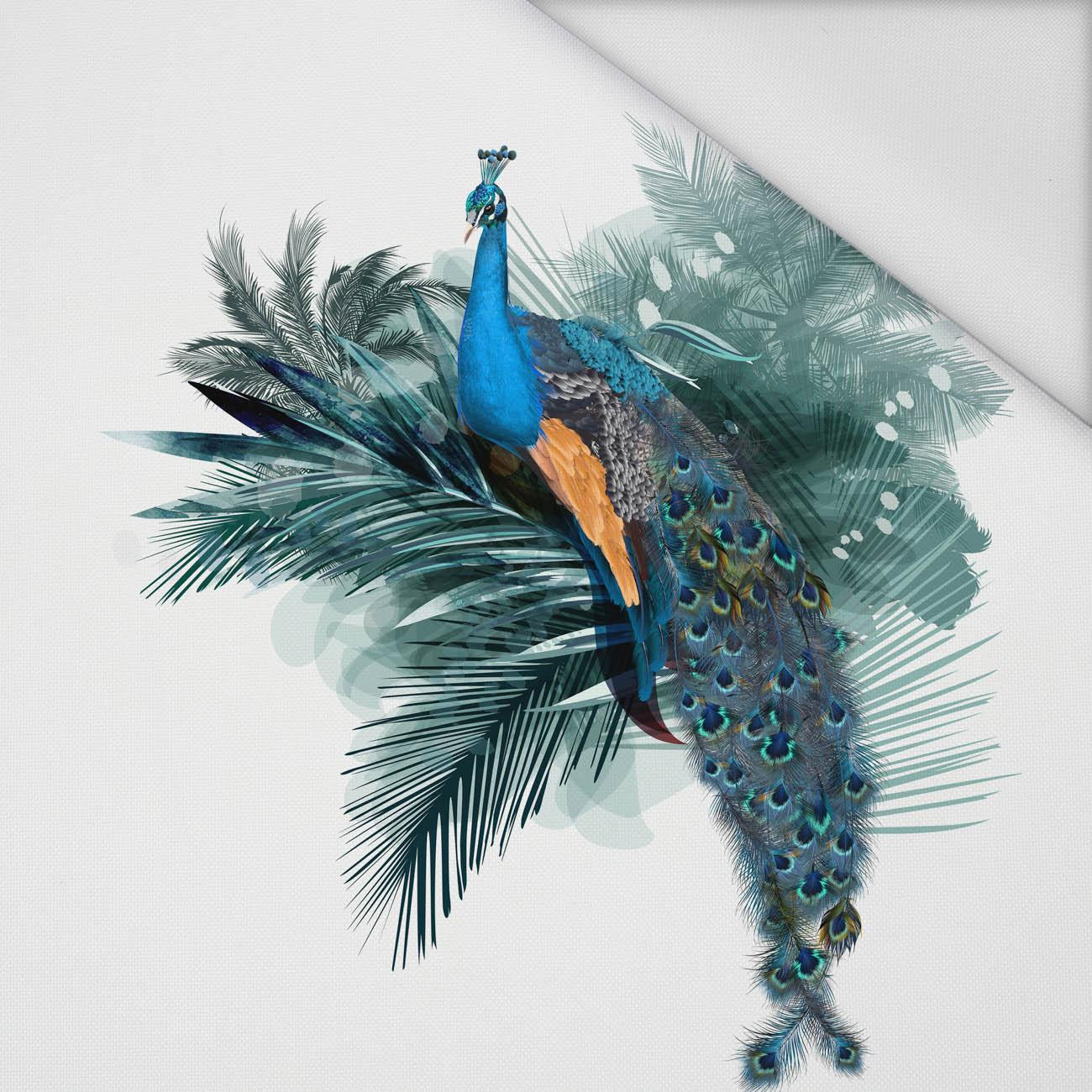 WATERCOLOR PEACOCK - Paneel (75cm x 80cm) Wasserabweisende Webware