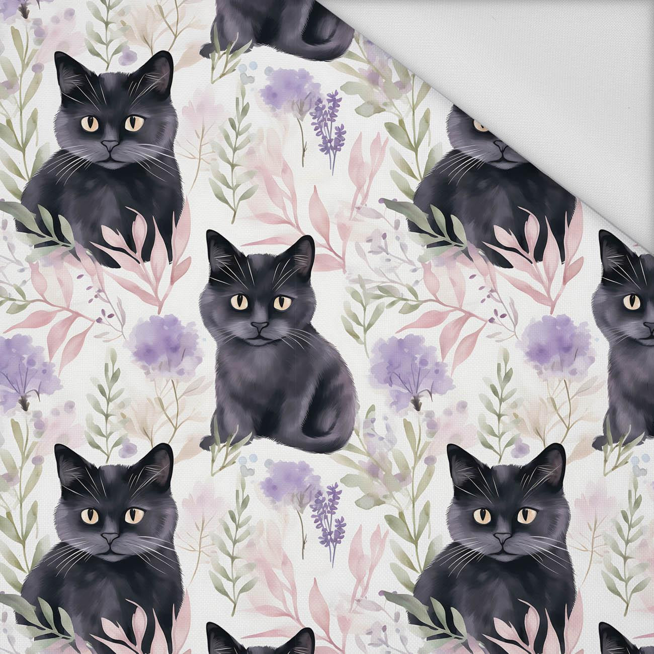 PASTEL BLACK CAT - Wasserabweisende Webware