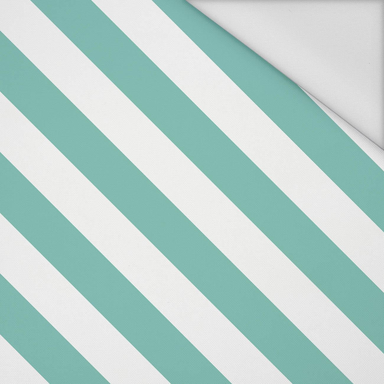 DIAGONALE STREIFEN / minze  - Wasserabweisende Webware