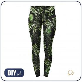 SPORTLEGGINGS L - TROPISCHE BLÄTTER Ms. 3 / schwarz (JUNGLE) 