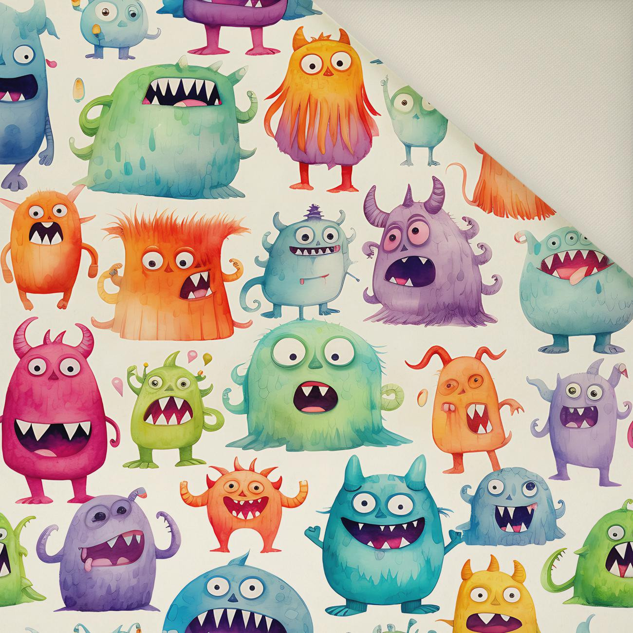 FUNNY MONSTERS M. 1- Polster- Velours