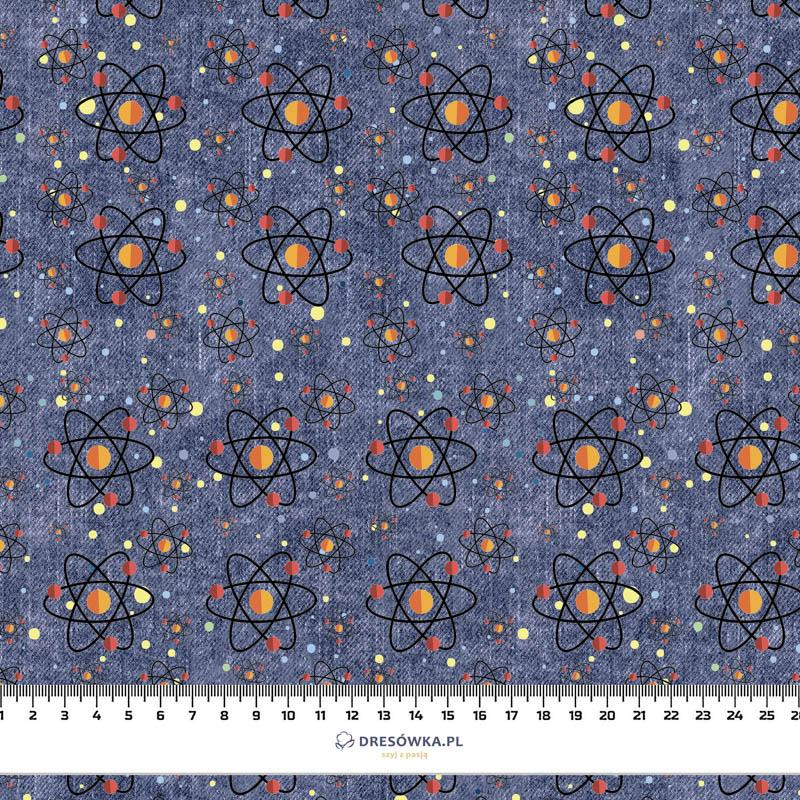 KOSMISCHE ATOME (WELTRAUMEXPEDITION) / ACID WASH DUNKELBLAU - bio single jerset mit Elastan Sommersweat