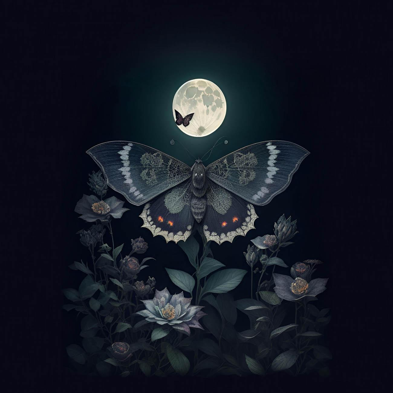 NIGHT BUTTERFLY - Paneel (75cm x 80cm)