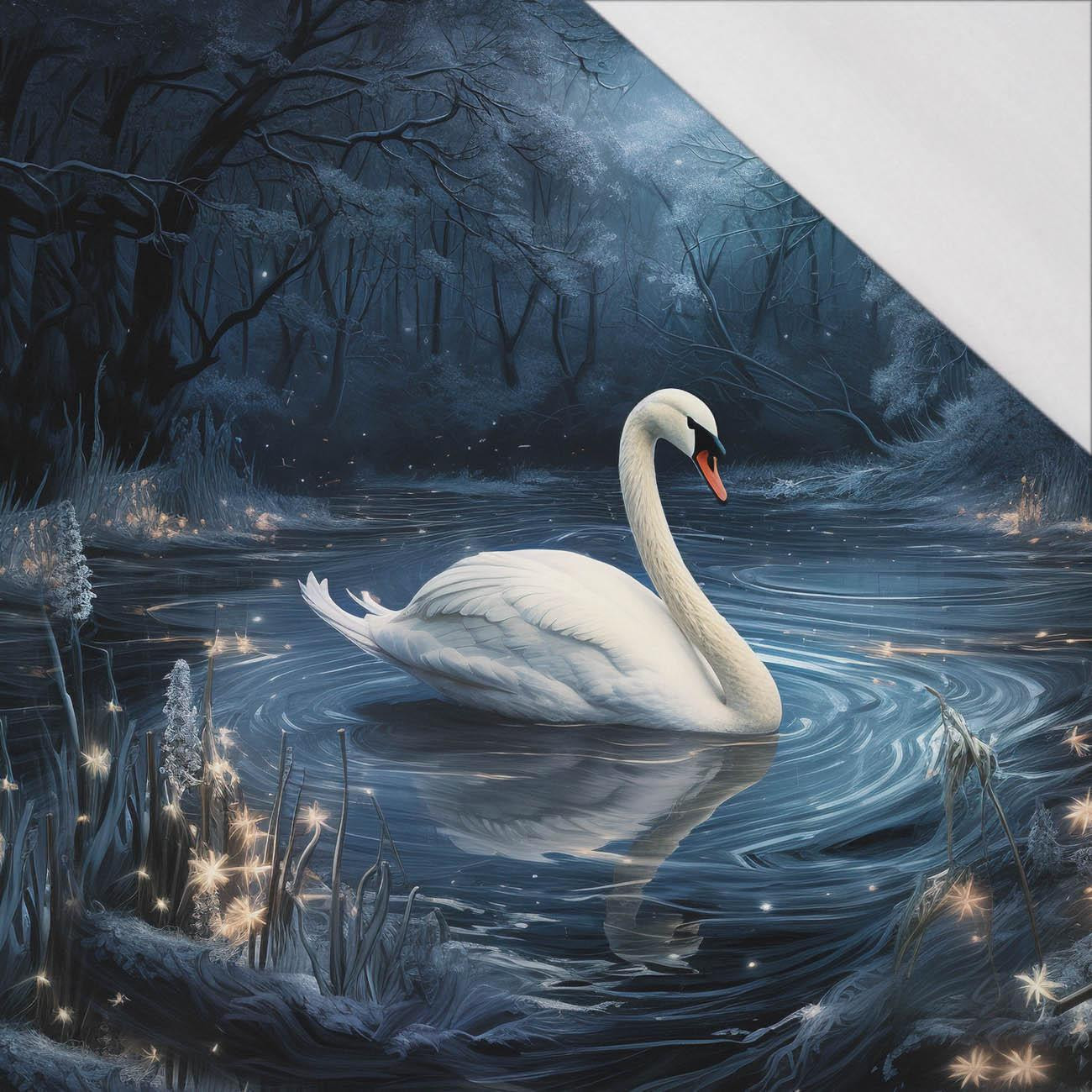 GOTHIC SWAN - Paneel (60cm x 50cm) SINGLE JERSEY 