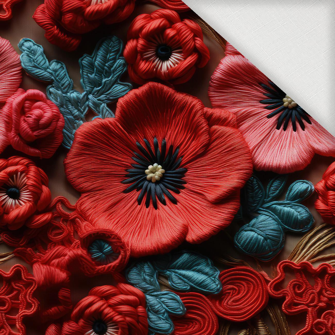 FLOWERS 3D M. 6 - Webware für Tischdecken