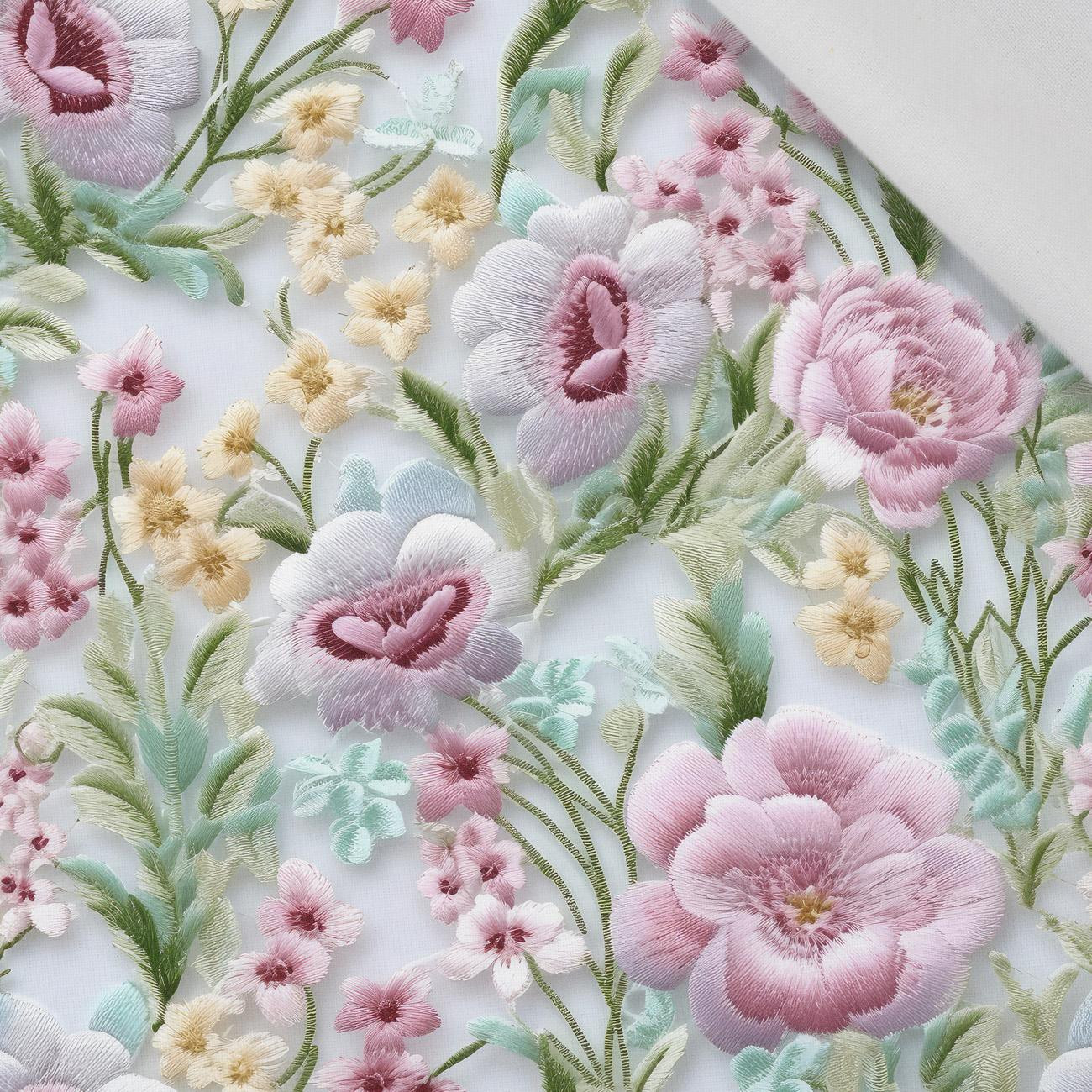 FLOWERS 3D M. 8 - Baumwoll Webware