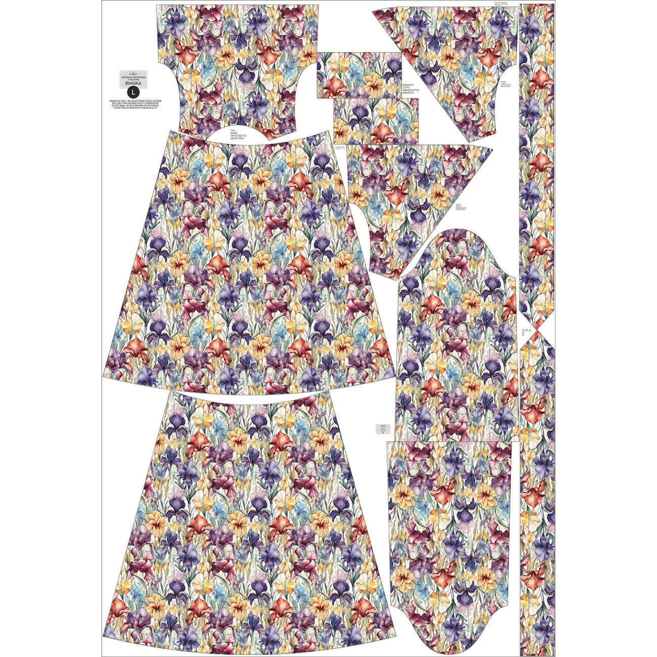 WICKEL MIDI KLEID (BIANCA) -  FLOWERS wz.42 - Nähset