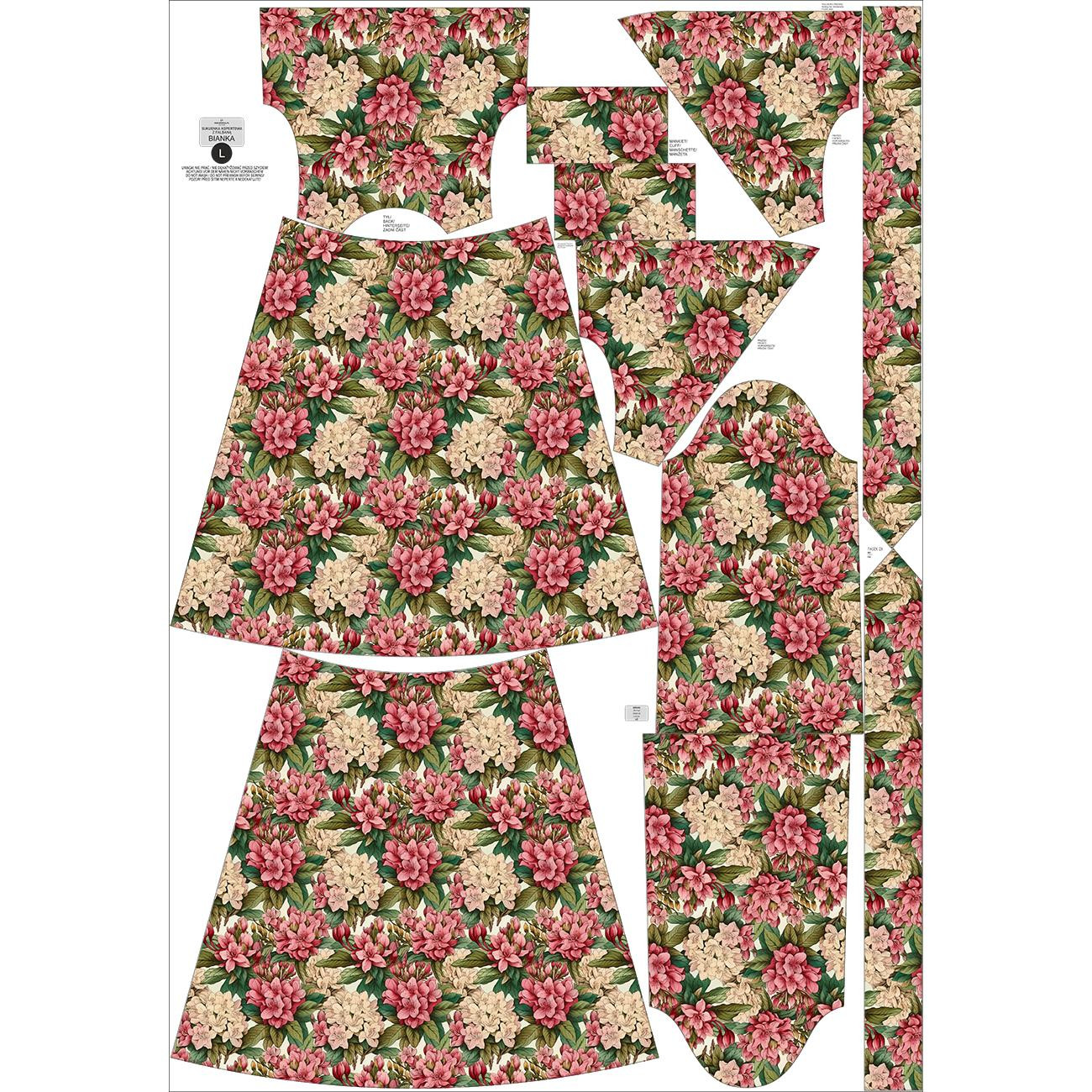 WICKEL MIDI KLEID (BIANCA) -  FLOWERS ms.43 - Nähset
