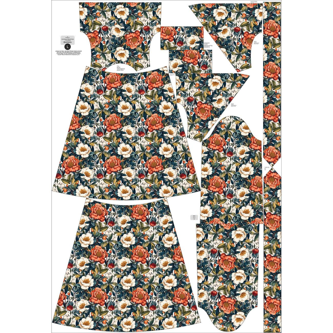 WICKEL MIDI KLEID (BIANCA) -  FLOWERS ms.43 - Nähset