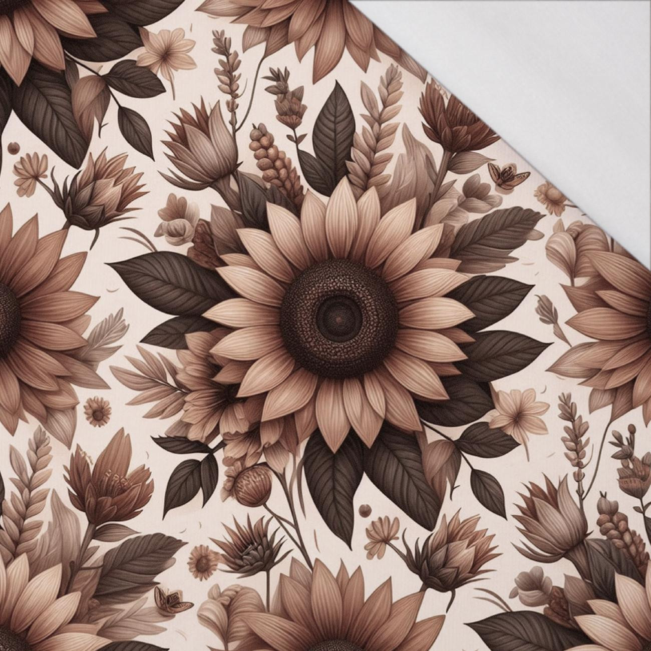 FLOWERS WZ.7/ Mocha Mousse  - Single Jersey
