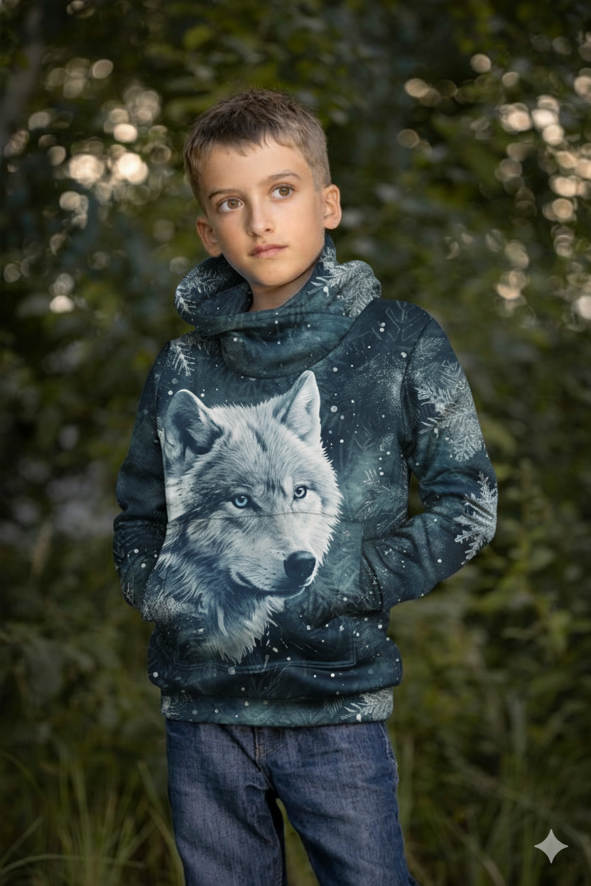 HYDROPHOBER HOODIE UNISEX - WINTER WOLF M. 1 - Nähset