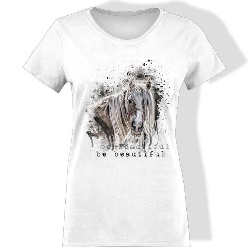 DAMEN T-SHIRT - BE BEAUTIFUL (BE YOURSELF) - Single Jersey