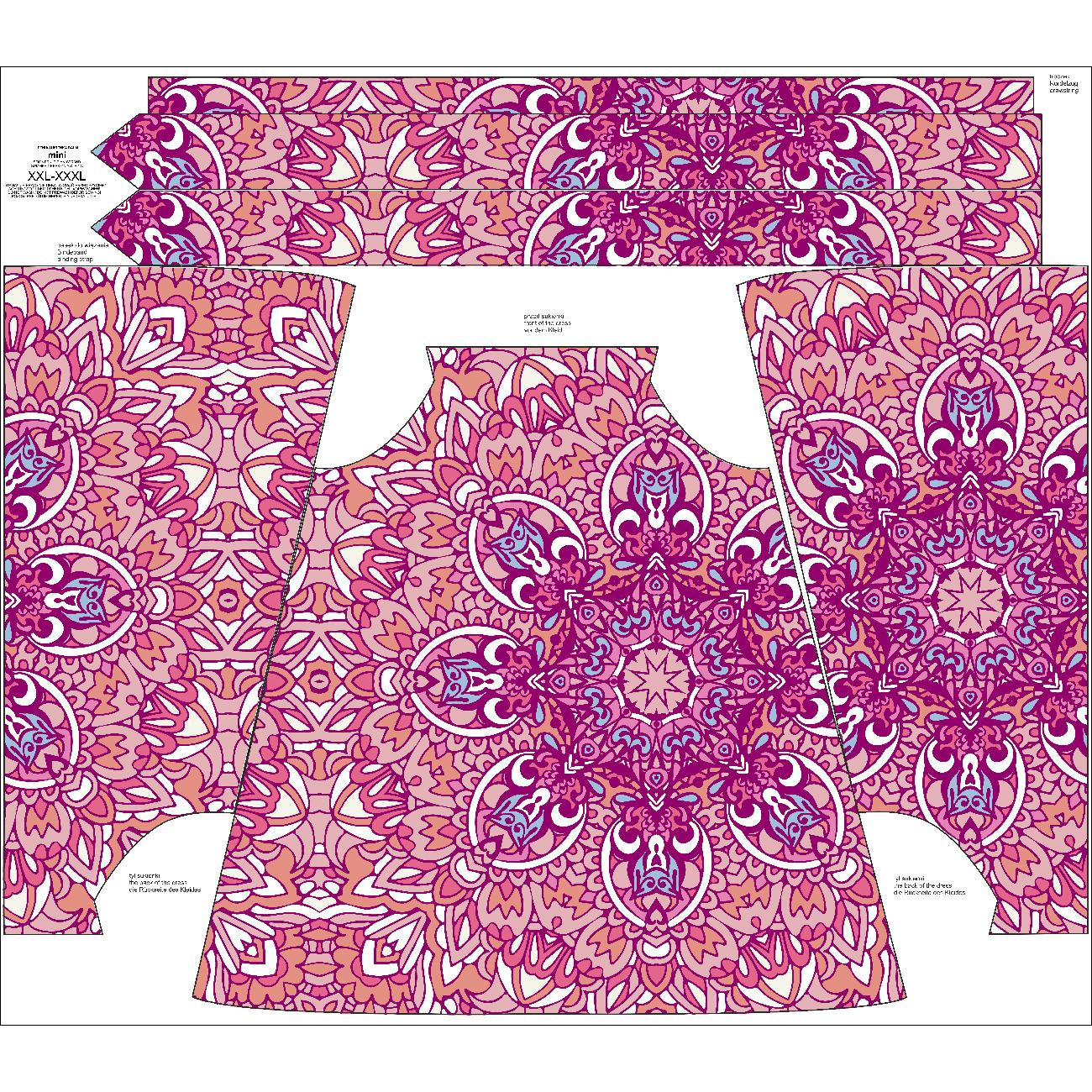 KLEID "DALIA" MINI - BUNTE MANDALA m. 2 - Nähset 