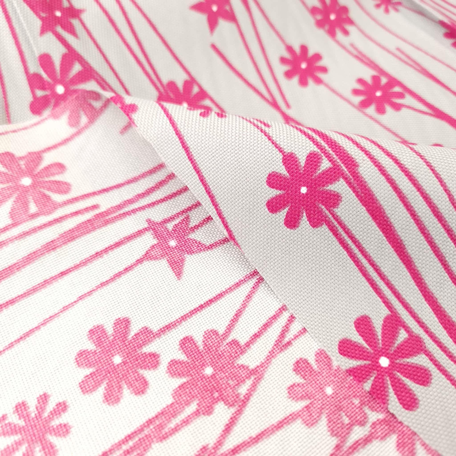 Wasserabweisende Webware - ROSA BLUMEN / grau