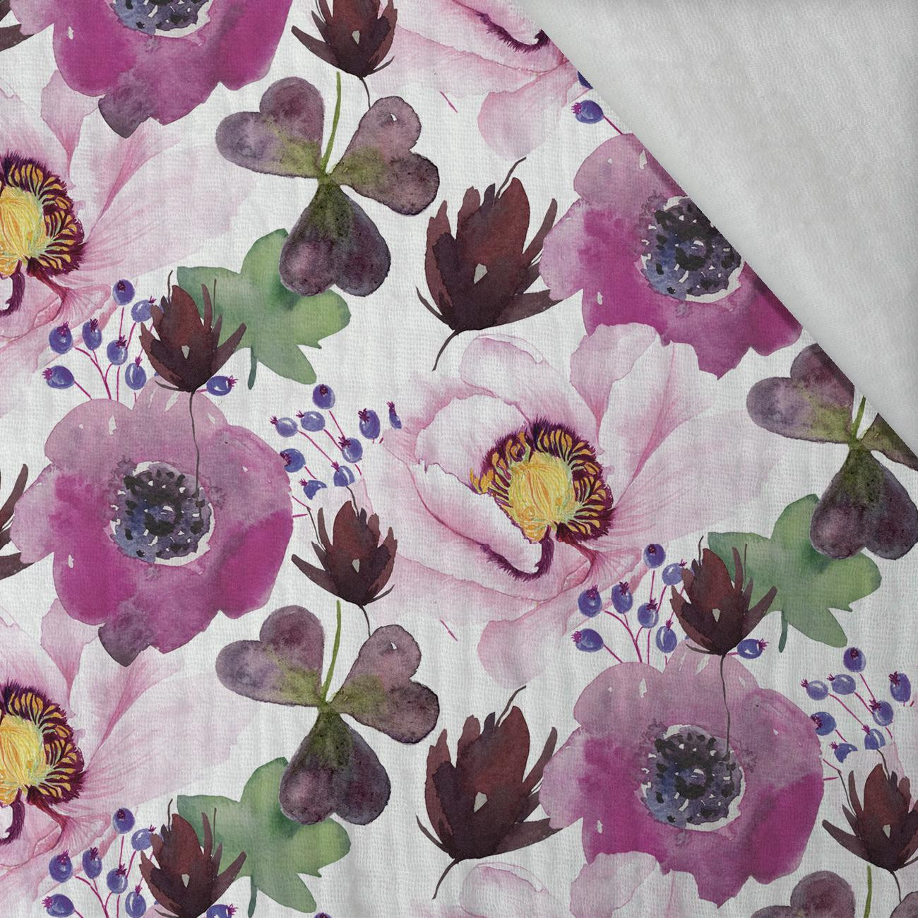 BLUMEN UND KLEEBLÄTTER (AUF DER WIESE) - Baumwoll Musselin