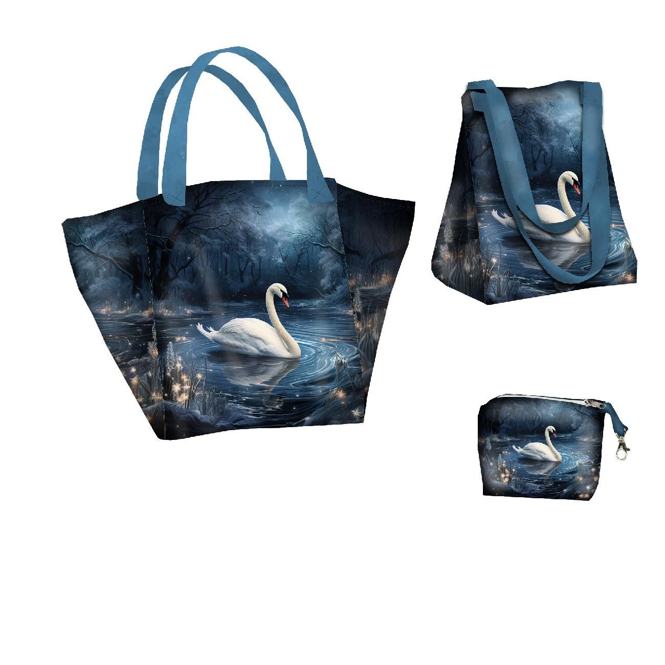 XL Tasche mit Utensilientasche 2 in 1 - GOTHIC SWAN - Nähset