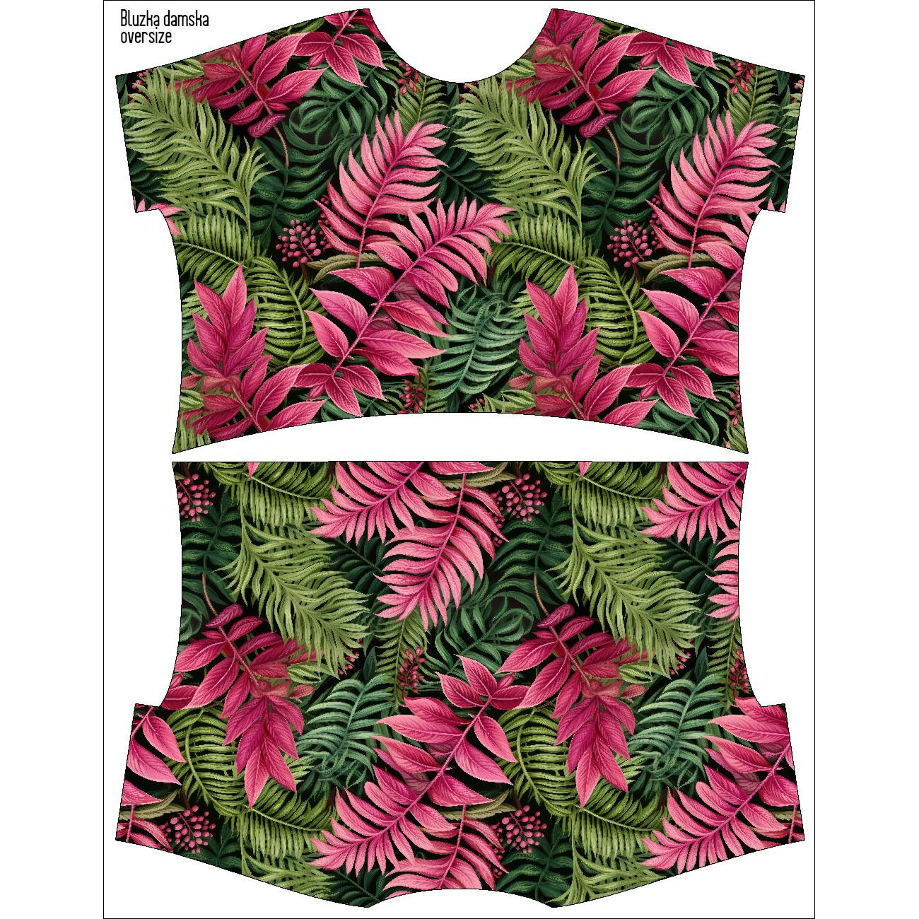 LEICHTE OVERSIZE BLUSE "ELENA" - LEAVES AND FERNS WZ. 2 - Nähset 