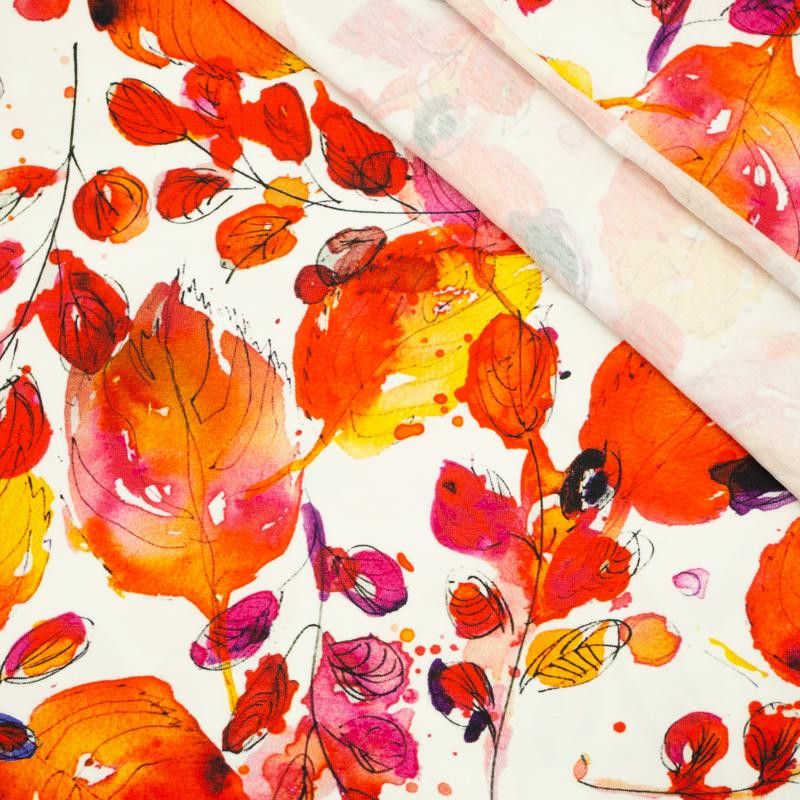 GEMALTE BLUMEN - Viskose-Jersey WE210