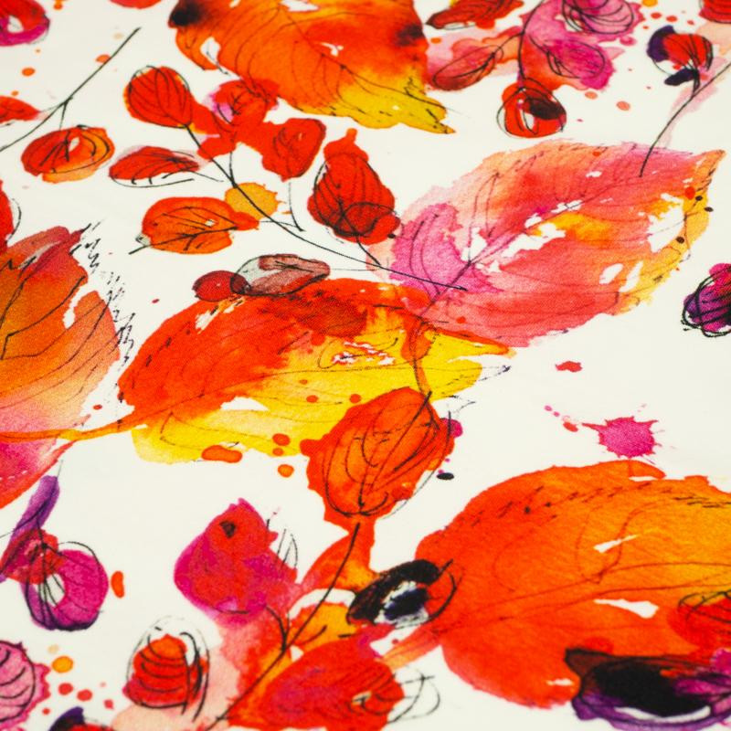 GEMALTE BLUMEN - Viskose-Jersey WE210