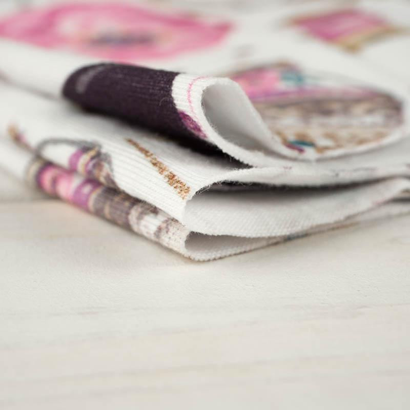 RETRO NÄHMASCHINEN Ms.1 / weiß  - bio single jerset mit Elastan Sommersweat