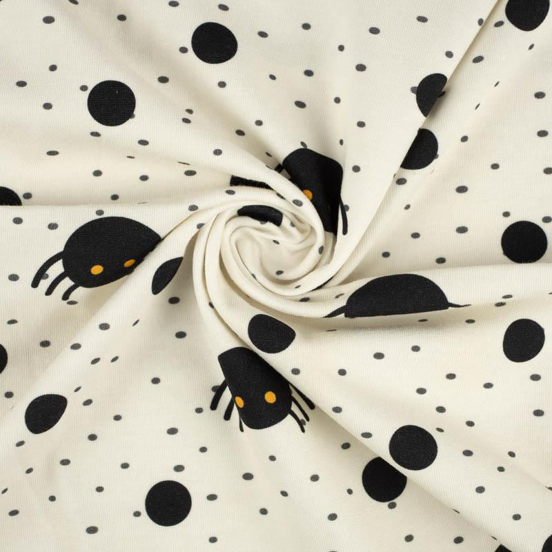 HALLOWEEN SPINNEN / ecru - bio single jerset mit Elastan TE210 Sommersweat