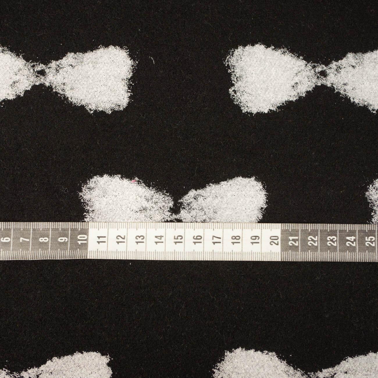 80cm SCHLEIFEN / schwarz - Mantelstoff / Flausch 