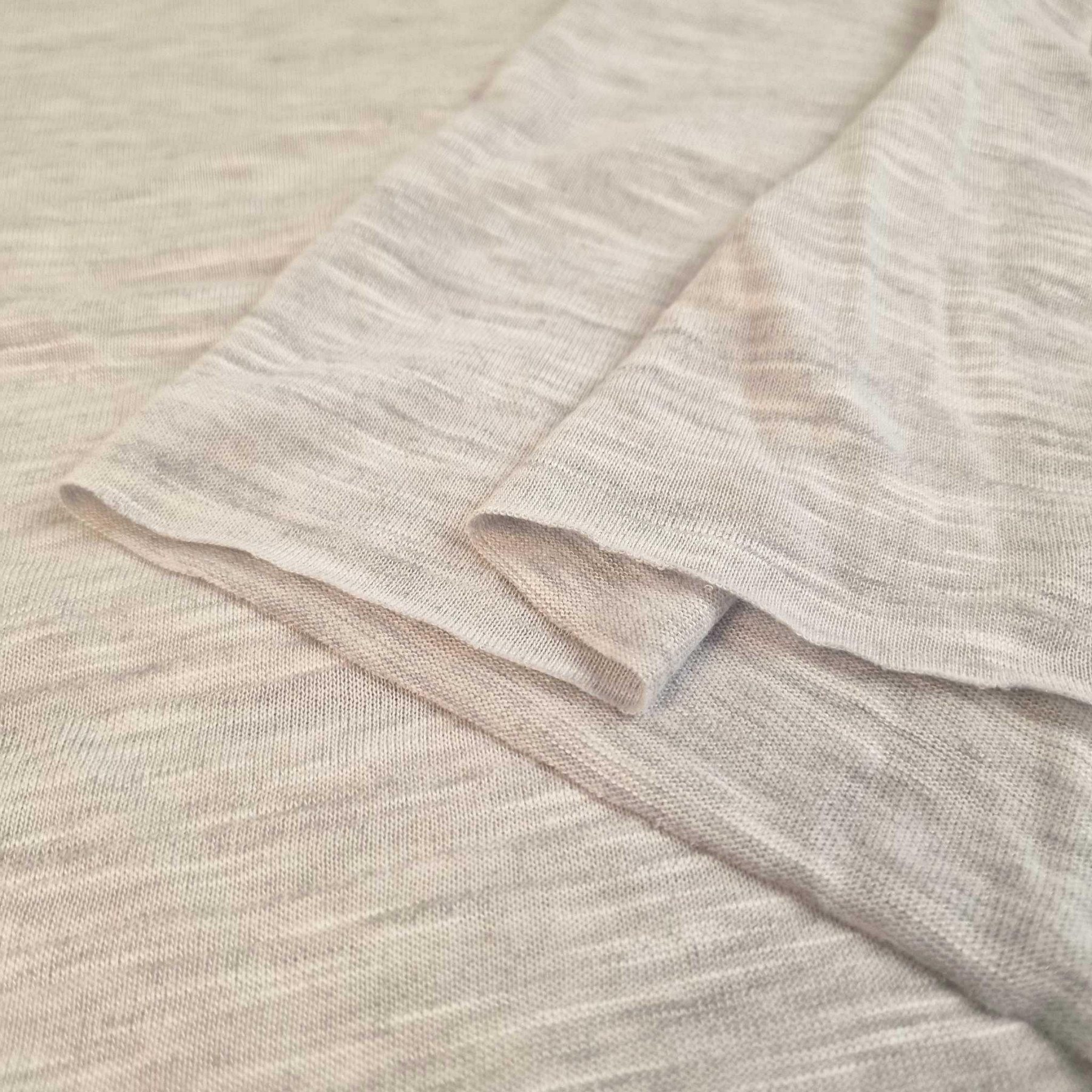 FLAME Baumwoll-Jersey - Melange Beige - 170g