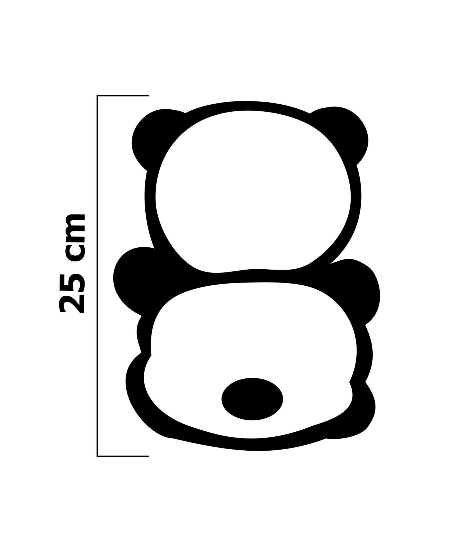 PANDA / MINZE  Größe "S" 30x45 cm -  weiß (Hinterseite) SINGLE JERSEY 