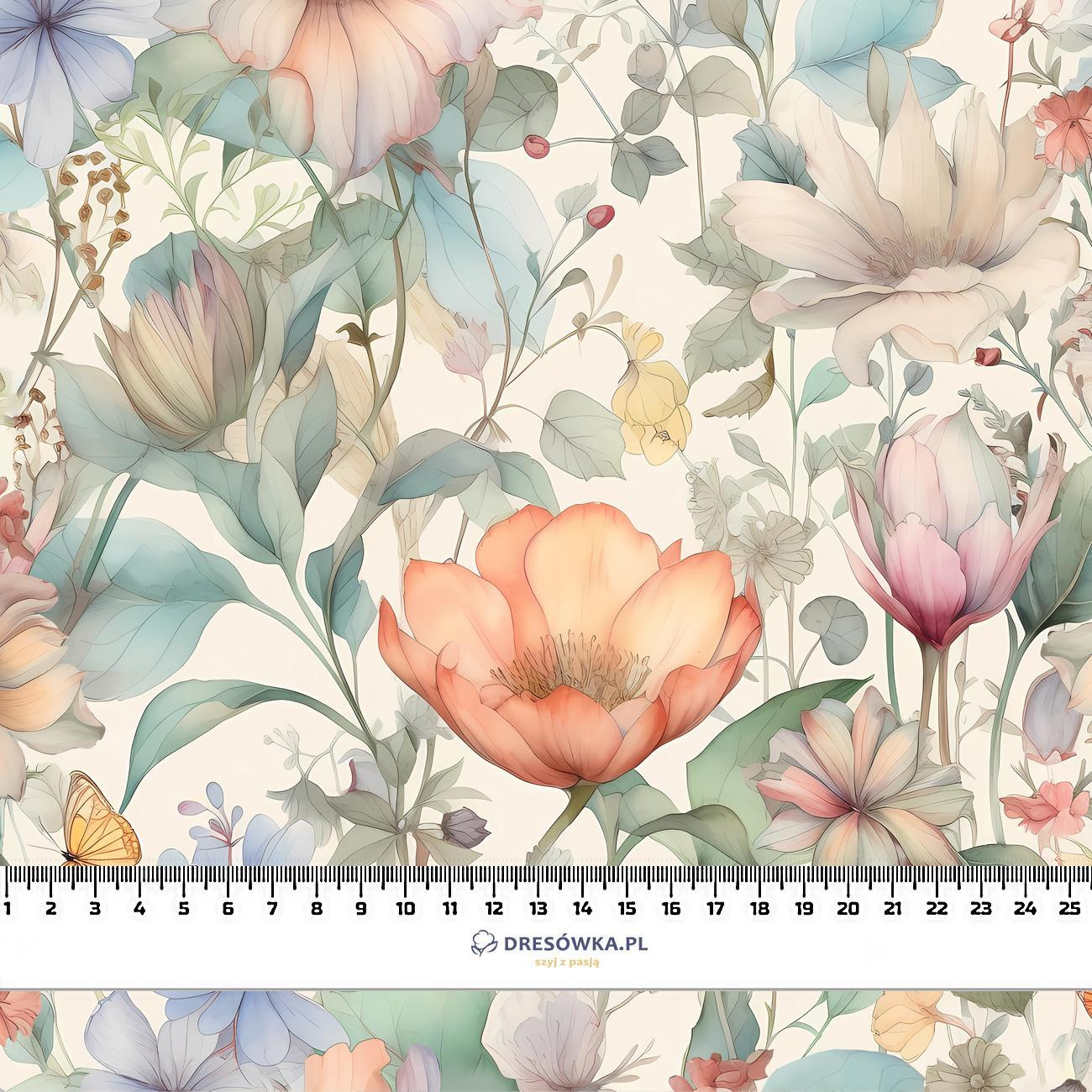 PASTEL FLOWERS WZ.12- Slub Weave