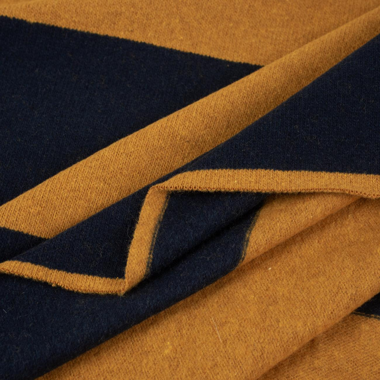 STREIFEN NAVY - Senf - Strickpullover aus Schmirgel 270g