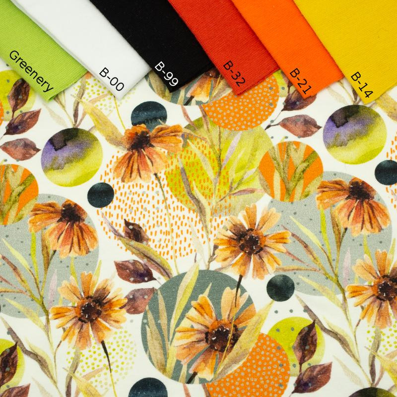 ORANGE KORNBLUMEN - bio single jerset mit Elastan TE210 Sommersweat