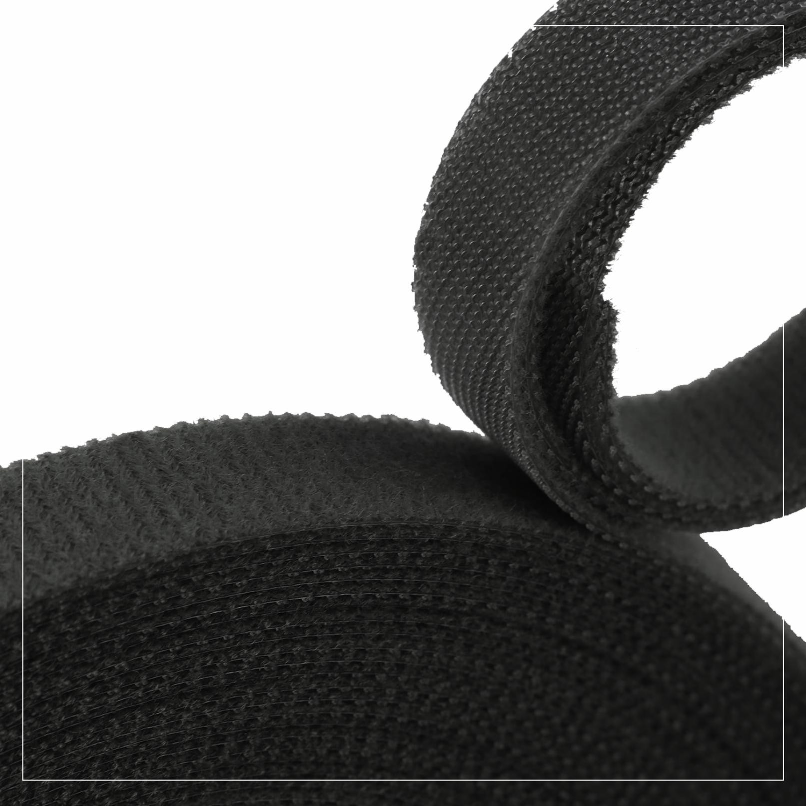 Klettverschluss Breite 20mm weiß, komplett - SCHWARZ
