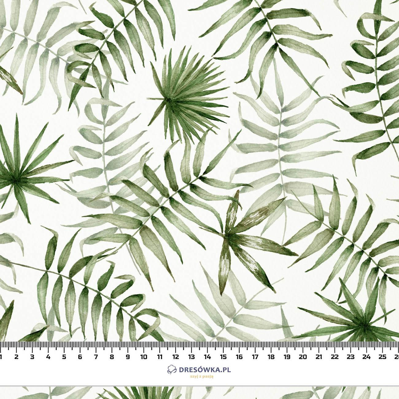 TROPISCHE BLÄTTER Ms. 3 / weiß (JUNGLE) - Bamboo fabric 170g