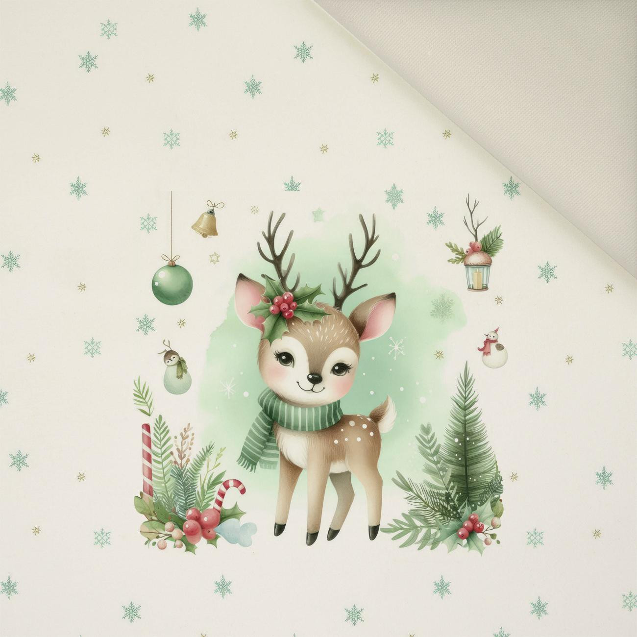 WINTER ANIMALS wz.9 - Panel (60cm x 50cm)  Polster- Velours