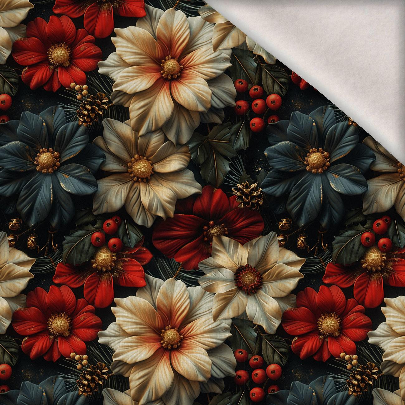 WINTER FLOWERS WZ.11 - Wintersweat angeraut mit Elastan ITY