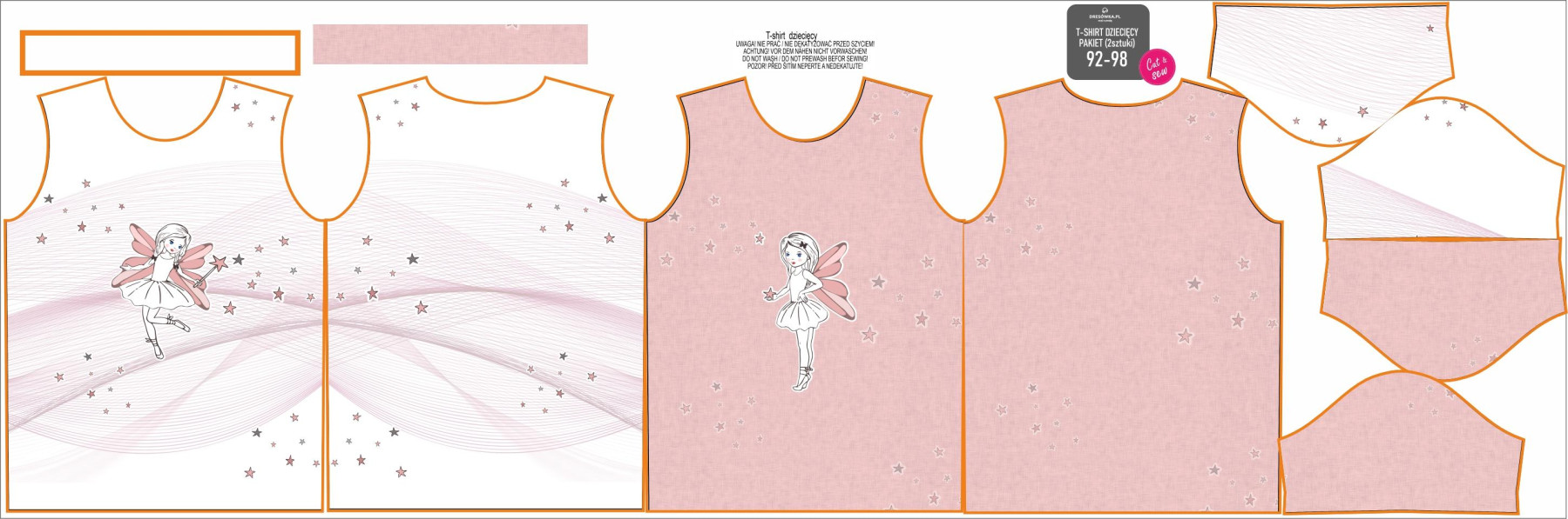 2-PACK - KINDER T-SHIRT  - FEEN - Nähset