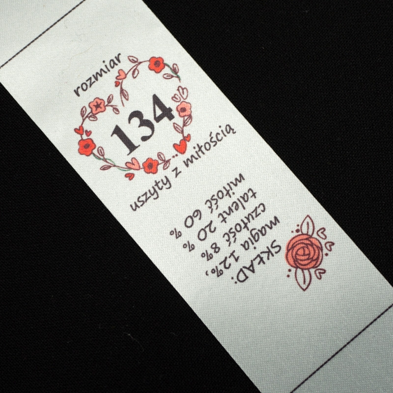 Mädchen Textillabel - Größe 134 - 4 Stck Set