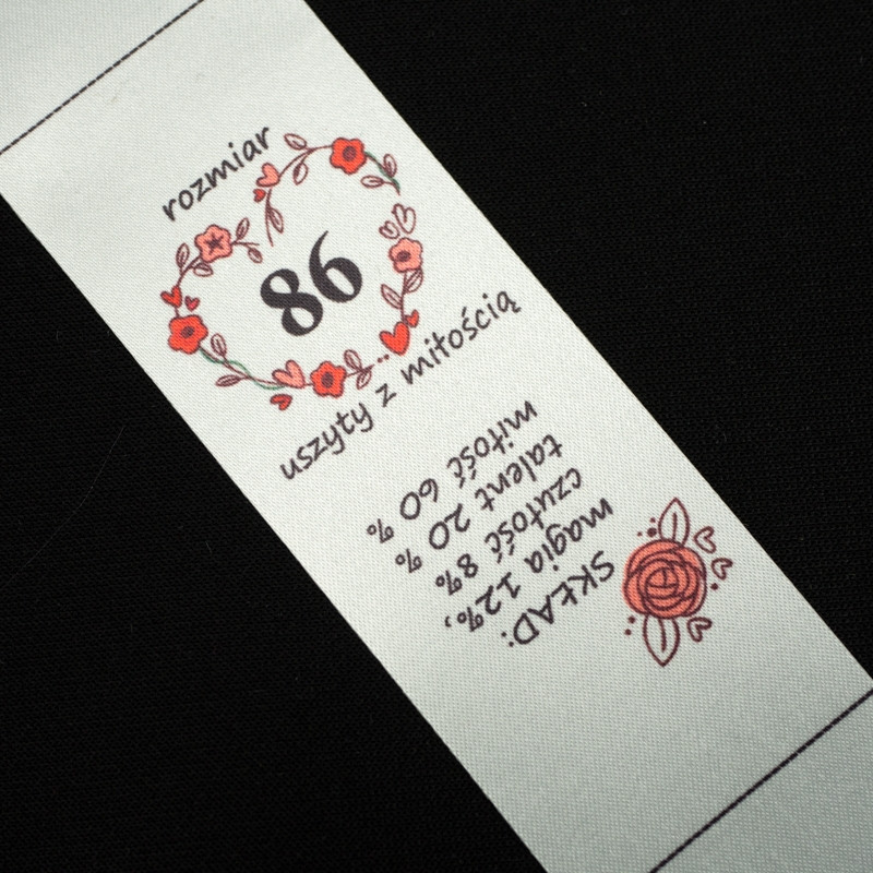 Mädchen Textillabel - Größe 86 - 4 Stck Set