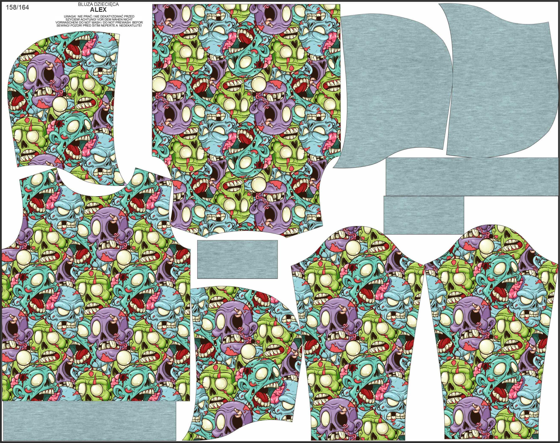 KINDER HOODIE (ALEX) - ZOMBIE - Nähset