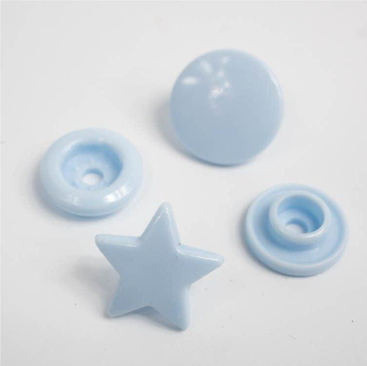 Druckknöpfe KAM Sterne 12 mm Baby blau - 10 Sets