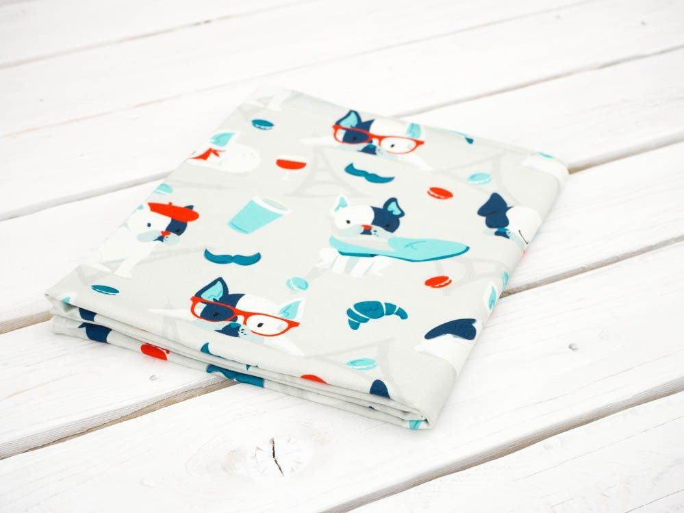 J'adore Paris / aqua - bio single jerset mit Elastan TE210 Sommersweat