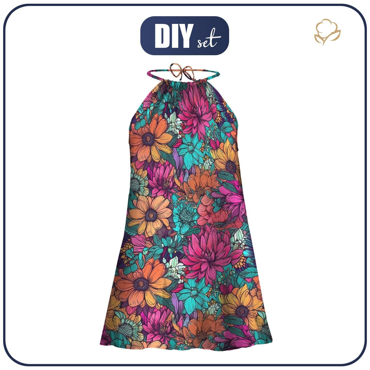 KLEID "DALIA" MINI - AQUARELL BLUMEN Ms. 7 - Nähset 