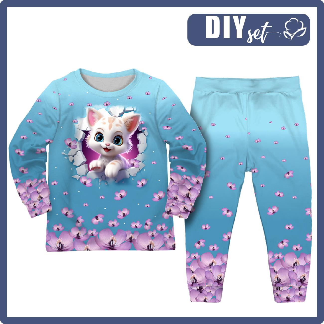 KINDERPYJAMAS "MIKI" - ANIMALS CRACKED ms.1 (cat) - Nähset