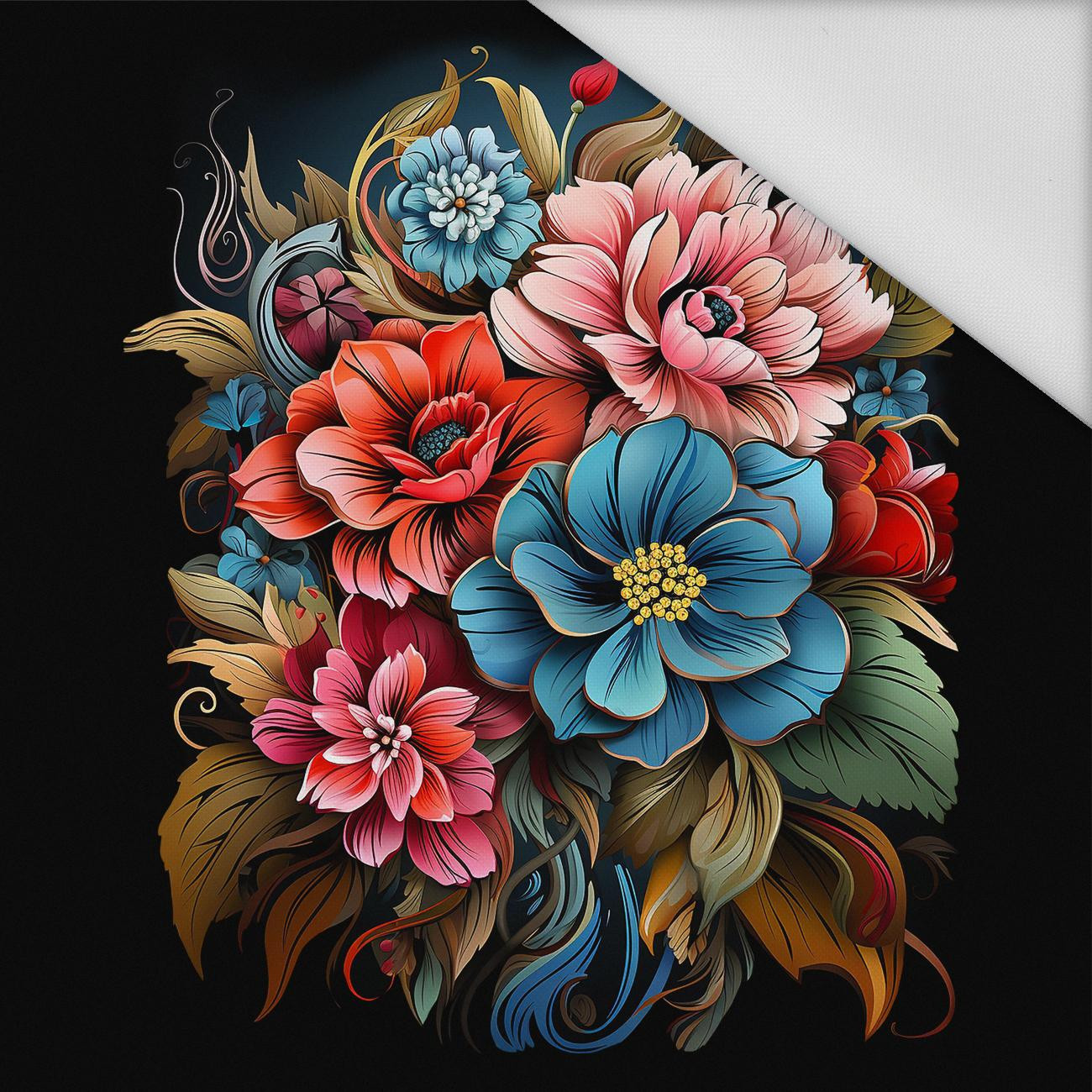 BOUQUET OF FLOWERS WZ.1 - Paneel (75cm x 80cm) Wasserabweisende Webware