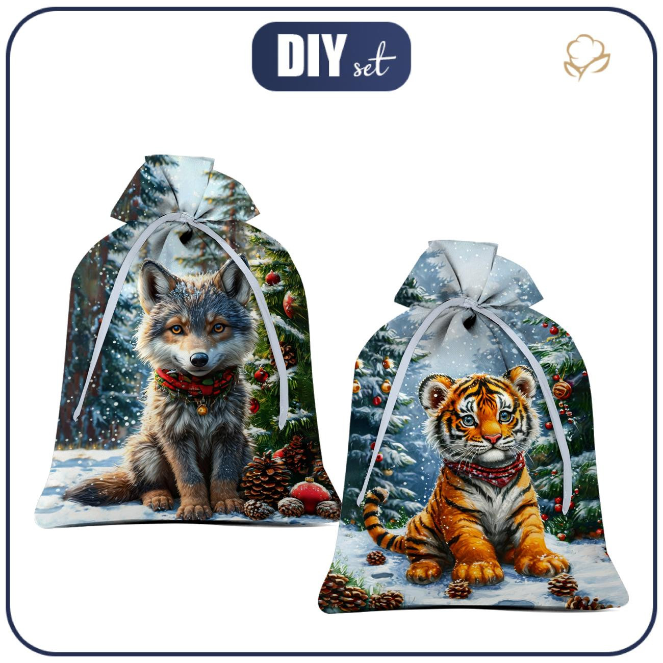 Geschenkbeutel - CHRISTMAS ANIMALS 1 - Nähset 