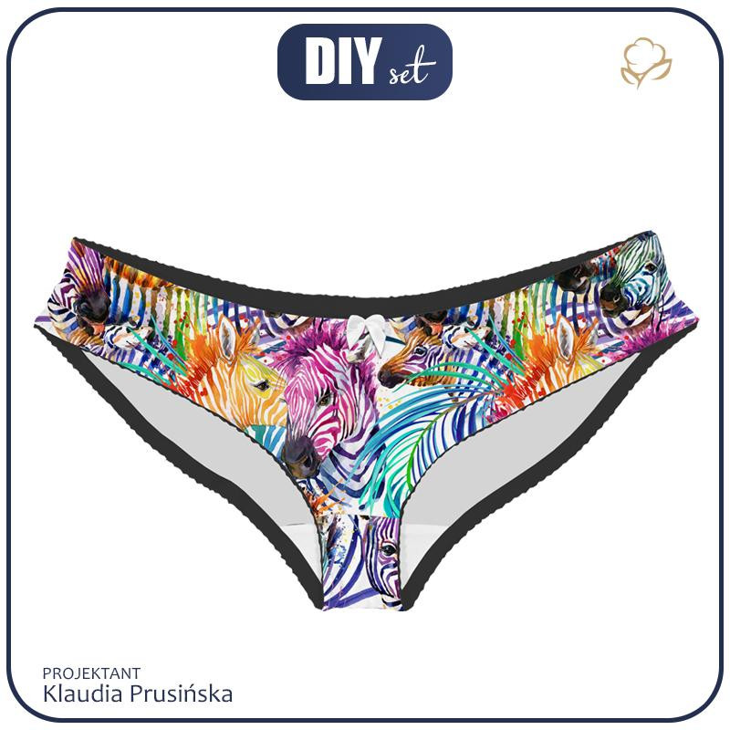 DAMEN  HÖSCHEN - ZEBRA / regenbogenfarbig