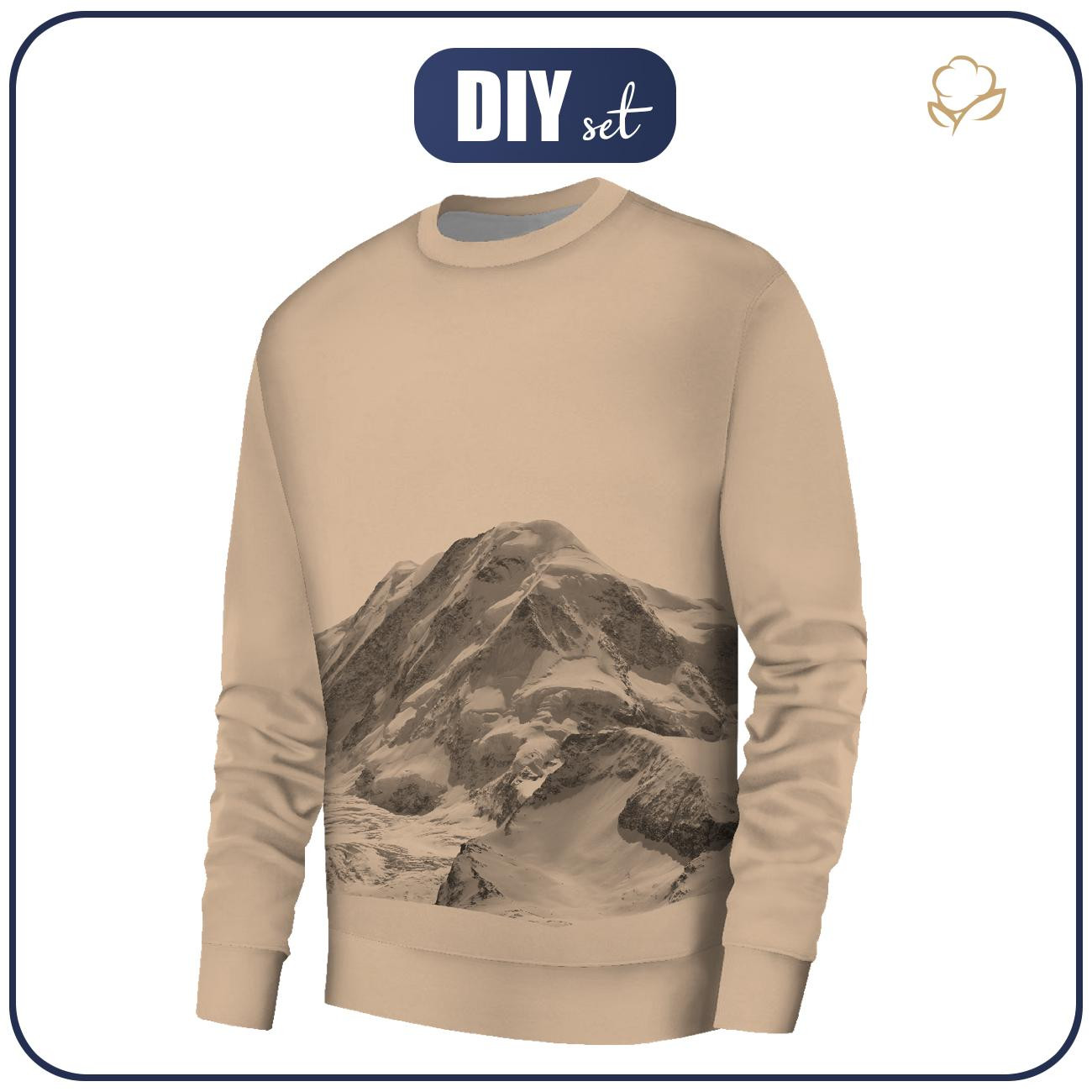 BASIC HERREN SWEATSHIRT (OREGON) - GEBIRGE / HAZELNUT / beige - Nähset