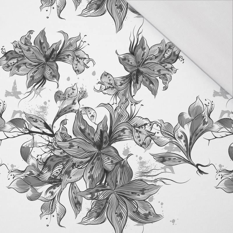 VANILLEBLÜTE (GRAU) / weiß - bio single jerset mit Elastan  Sommersweat