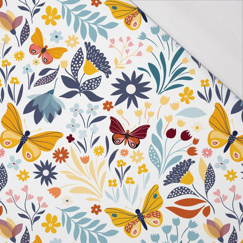 FOLK SCHMETTERLINGE / weiß - bio single jerset mit Elastan  Sommersweat